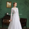 newest style stand collar women plus size lady bridal muslim wedding dress ball gown